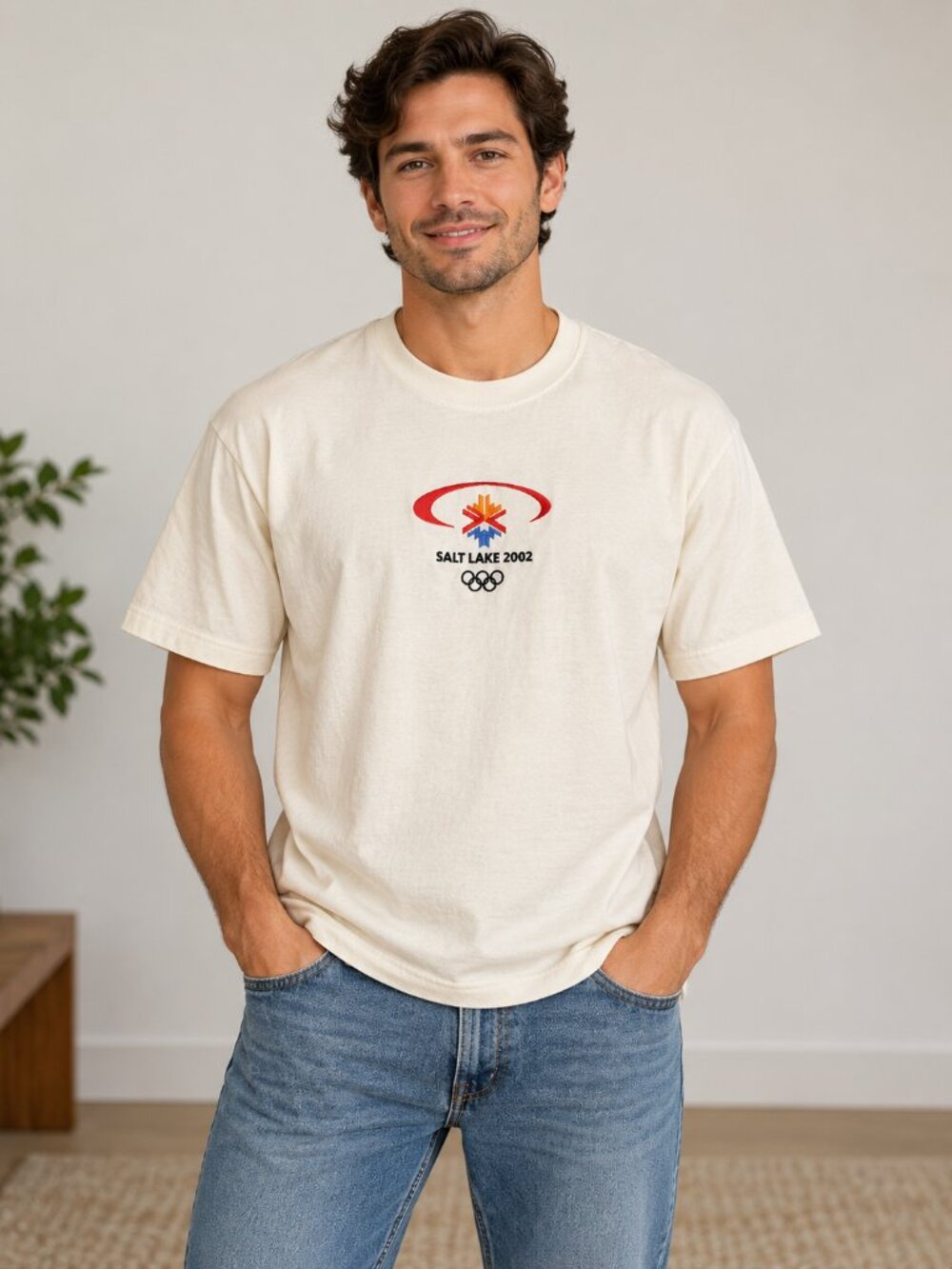 Vintage Salt Lake 2002 Olympics T-Shirt Official Licensed Large 100% Cotton